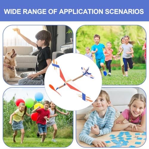 Throwing Glider Airplane - Rubber Band Powered Toy, Birthday Favor Plane, O — view 4