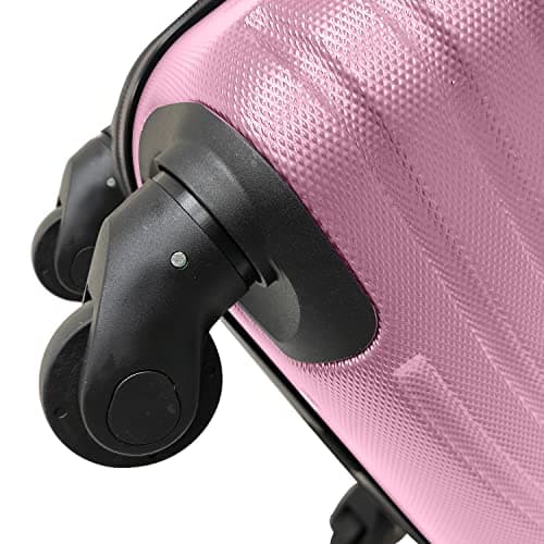 Daniel James Cabin Suitcase - 18” or 20” Lightweight Carry On Hand Luggage with 4 Spinner Wheels - Airline Approved Hard Shell ABS Trolley Case Bag with Combination Lock (Light Pink, 18-INCH) — view 4