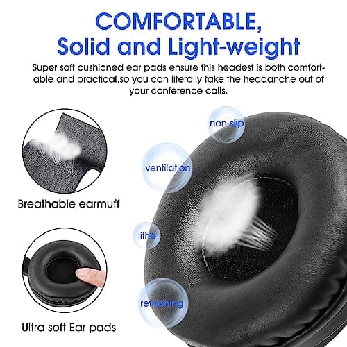 USB Headset with Microphone for PC Laptop, Adjustable Noise Cancelling Business Office Headsets & Duracell Plus C Batteries (6 Pack) - Alkaline 1.5V - 100% Life Guarenteed — view 4