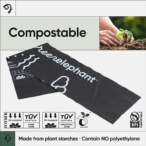Green Elephant Portable Waste Bags – Camping Potty Liners, Biodegradable Sanitary Bags for 5 Gallon Bucket, Outdoor Use, 15 Count, 8 Gal (1 Pack) — view 3