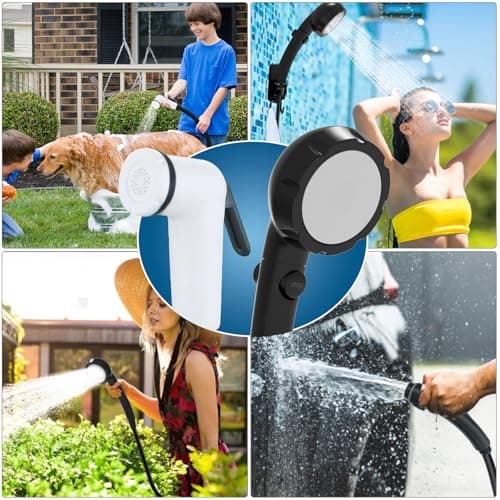 Portable Camping Shower with 20L Collapsible Bucket, 6000mAh Rechargeable Battery, Multi-Modes Spray Head & LED Smart Display, Type-C Charging Outdoor Shower Kit for Hiking, Travel, Pet Bath, Car Wash — view 2