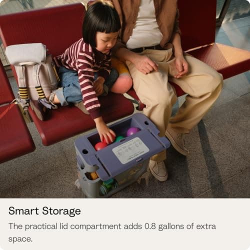 Stokke Jetkids BedBox + Backpack Bundle - Sleep-On, Carry-On Kids Suitcase & Expandable Backpack - Travel Set for Ages 2-7, Hazy Lilac — view 6