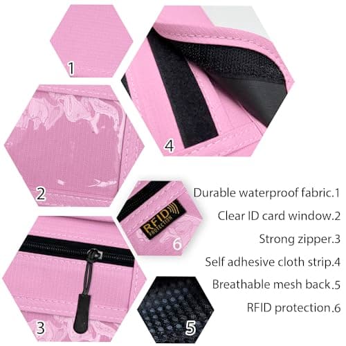 RFID Blocking Travel Neck Wallet Pouch and Passport Holder，Travel Neck Pouch Passport Holder for Women & Men, Pink, Minimalist — view 5