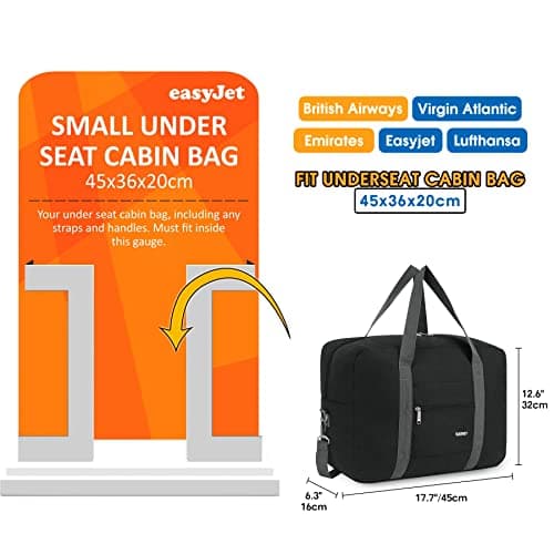 Narwey Easyjet Cabin Bag 45x36x20 New Easyjet Underseat Foldable Travel Bag — view 2