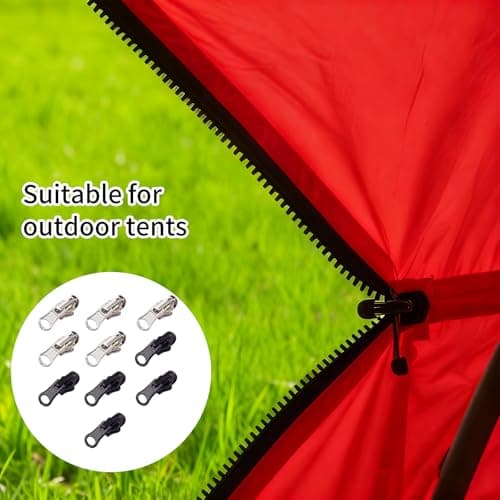 10Pcs #5 Reversible Zipper Sliders Repair Kit U-Shape Stops Black Silver — view 6