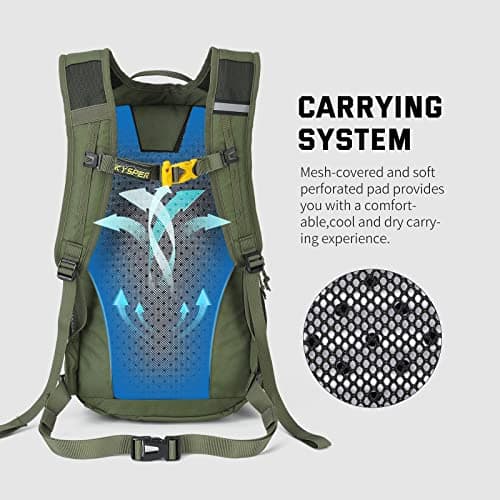 SKYSPER Small Hiking Backpack, 20L Lightweight Travel Backpacks Hiking Daypack Rucksack Women Men for Trekking Backpacking Outdoor Sports(Armygreen) — view 3