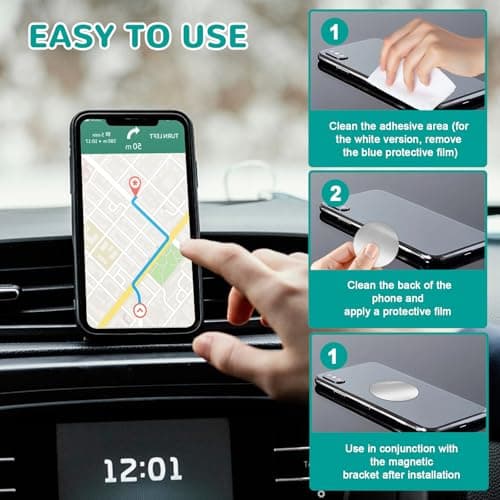 20PCs Thin Metal Plates for Magnetic Car Phone Holder,Phone Magnet Sticker,Universal Metal Discs Replacement with Strong Adhesive for Car Mount,Phone Cars Holder Compatible with Cars Magnetic Mount — view 6