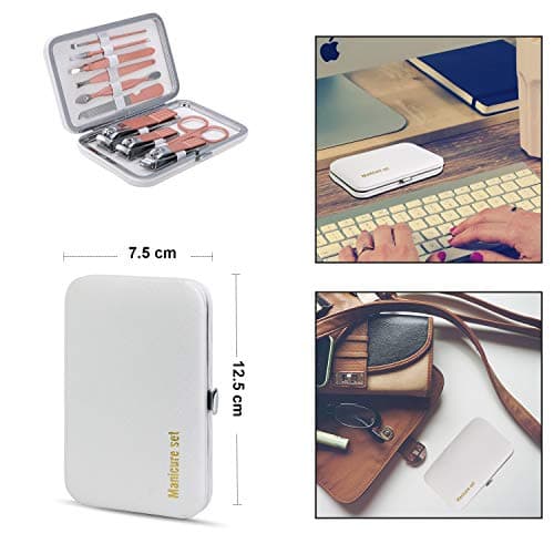 Manicure Set 10pcs Professional Nail Clippers Kit, White — view 2
