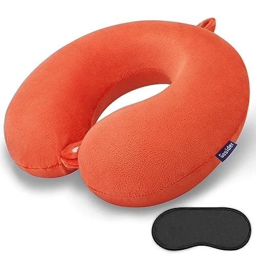 Gosider Orange Travel Pillow Neck Pillows for Travel Comfortable Memory Foam Pillows Neck and Head Support U Shape Portable Travel Neck Pillow Suitable for Airplane, Trains, Car Travelings