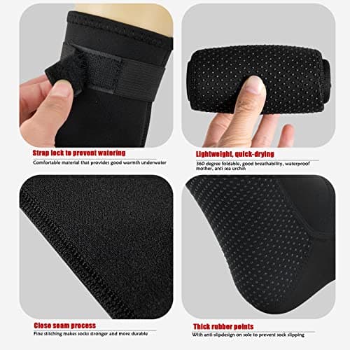 Neoprene Socks For Men Women, Non-Slip, Thermal Water Socks with Straps For Diving Snorkeling Surfing Sailing(XL) — view 4