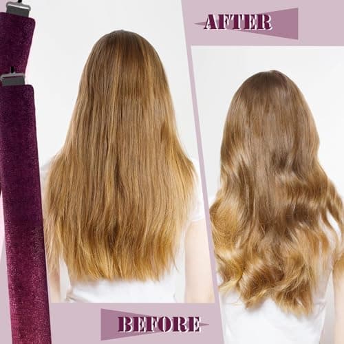 3PCS Heatless Curlers, No Heat Hair Rollers Headband for Overnight Curls, Heatless Curling Rod for Long Hair, Battery-Free, Non-Electric (Burgundy) — view 2