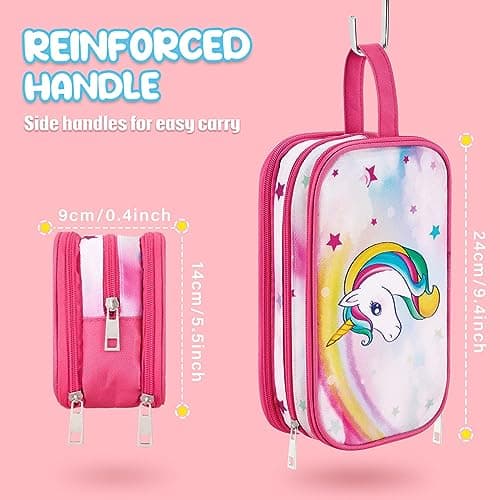 Unicorn Toiletry Bag - Travel Toiletry Bag Girls Kids Toiletries Travel Bag for Camping Trip Home Water-Resistant Portable Girls Dopp Kit for Christmas Birthday Gift with Mesh Pocket — view 4