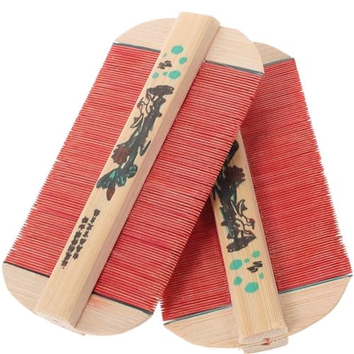 2pcs Bamboo Hair Comb Dense Teeth, Retro Style for Men Women