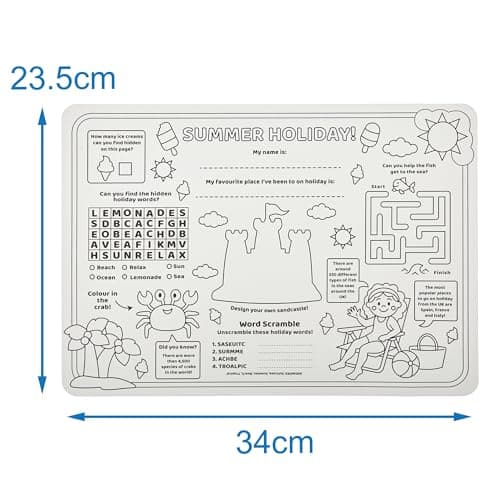 Baker Ross FN425 Summer Holiday Activity Sheets - Pack of 8, Travel Activities for Kids, Plane Entertainment for Children — view 4