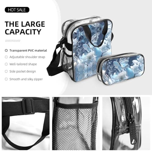 WZYCWB Fluttering Butterfly Patterned backpack set (lunch bag and pencil case) | Perfect for school, work, business trips, and travel. — view 5