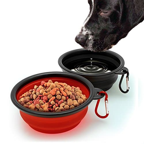 iGadgitz Set of 2 Foldable Travel Silicone Dog Bowl Food Water Feeding Portable Dish for Pet — view 4