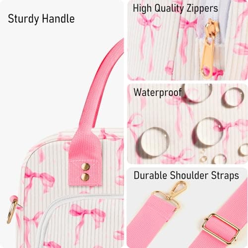 TXBOBECO Insulated Lunch Bags for Women, 11.5L Corduroy Cool Bag Large Lunch Box Bag, Adults Girls Packed Lunch Box Tote Bags with Shoulder Strap, Soft Cooler Picnic Bagsfor Work School Picnics — view 5