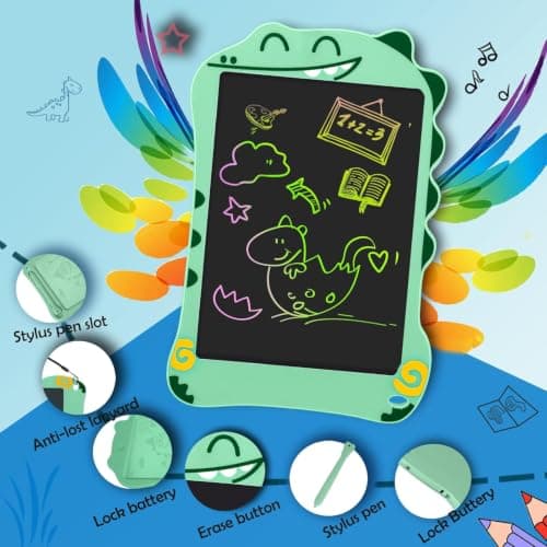 Dinosaur LCD Writing Tablet, 8.5Inch Green Toddler Drawing Pad for Kids — view 3