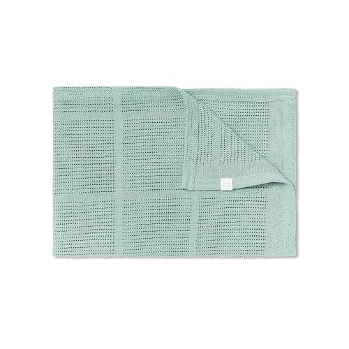 MORI Organic Cotton & Bamboo Cellular Muslin Blanket 70x100cm, Mint — view 2