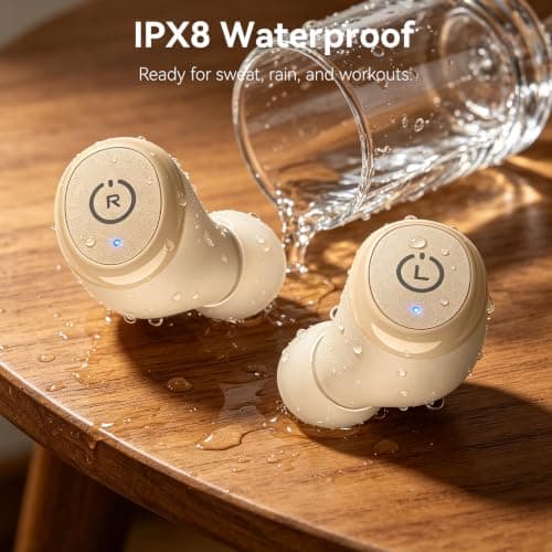 TOZO T10 2026 Wireless Earbuds Bluetooth 5.3 Headphones, App Customize EQ, Ergonomic Design, 55H Playtime, Wireless Charging Case, IPX8 Waterproof Powerful Sound in-Ear Headset Khaki — view 5