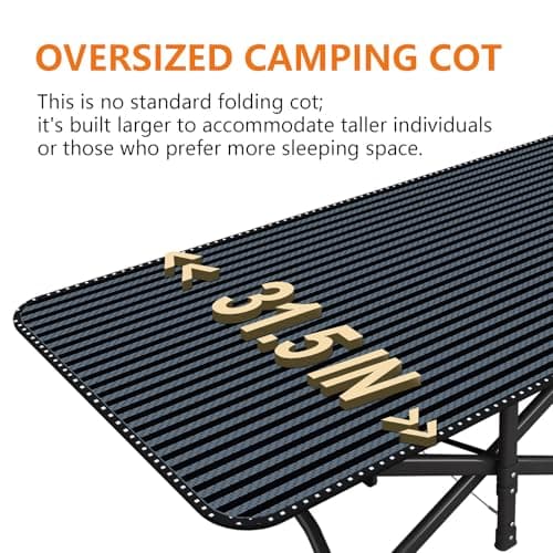 ATORPOK SHOP Oversized Camp Beds for Adults with Pad, 500LBS Heavy Duty — view 3