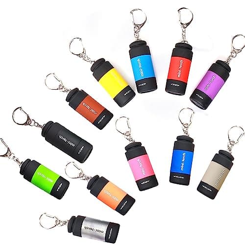 Mini Keychain Torches Rechargeable, Small LED Flashlight Torches 12 Packs