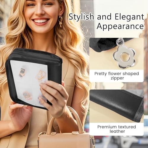 Emibele Travel Jewelry Organizer Case Large Capacity Jewelry Storage Binder — view 2