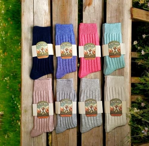 Alpaca Merino Wool Socks – Warm Thermal Winter Socks, Soft, Breathable, Moisture Wicking, Durable, Skin Friendly (UK, Numeric, 3, 5, Regular, Regular, Lavender) — view 5