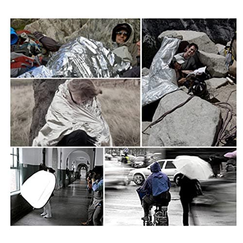 Eujgoov Emergency Blanket Thermal Outdoor Survival Tent for Camping Hiking Emergency Kits (gold-1pcs) — view 5