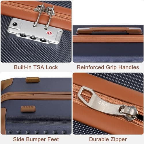 Kono Cabin Suitcase Hand Luggage Suitcase Lightweight ABS Small 20" Suitcase with 4 Wheels Spinner and TSA Lock — view 5