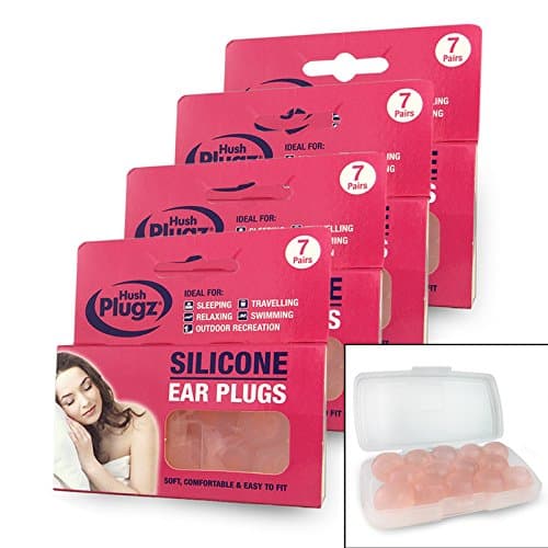 Hush 7 Pairs Plugz Silicone Earplugs - Pack of 7 (4 Packs (28 Pairs))