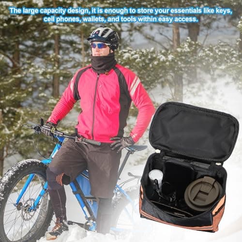 PATIKIL Bike Handlebar Bag, Bike Frame Bag Waterproof, Orange — view 6