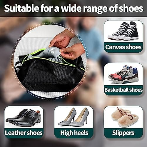 Eopres Shoe Bags for Travel - Set of 3 Pack Large Capacity Oxford Fabric Shoe Bags, Multi-Functional Dust-Proof and Waterproof Men & Women Travel Shoe Bag, Black, XX-Large, A — view 4