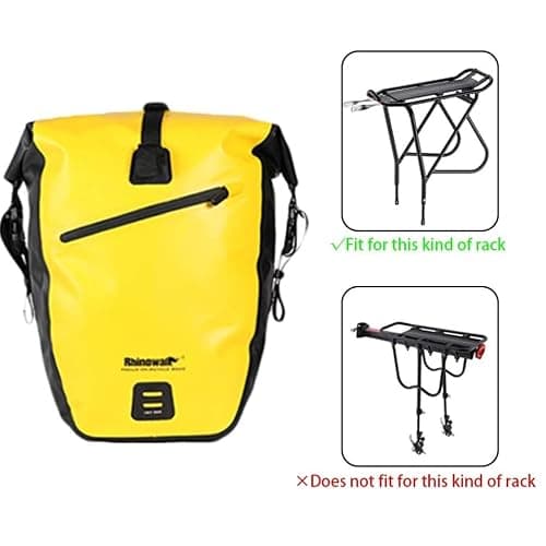 Rhinowalk Bike Pannier Bag Waterproof 25L Postman Saddle Bag Laptop Pannier Rack Bicycle Bag Professional Cycling Accessories-Yellow — view 4