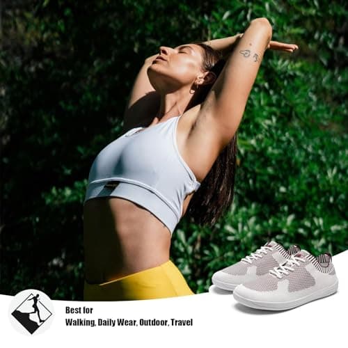 HOBIBEAR Women Barefoot Shoes Men Wide Toe Box Trail Running Mesh Trainers Breathable Comfortable Zero Drop Sole Minimalist for Outdoor Casual Daily Gym Travel Training Walking Red 6 — view 6