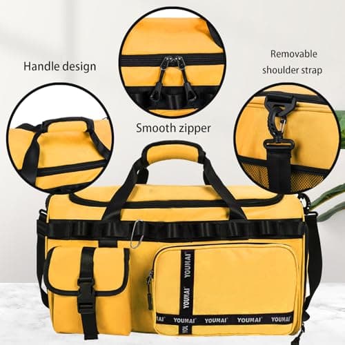 AUNGKWANG Sports Bag for Women and Men, XXL Sports Gym Bags, 65L Waterproof Travel Bag, with Shoe Compartment and Wet Pocket, Large Holdall, Cabin, Gym Bags, for Travel, Fitness, Sport — view 3