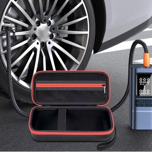 Air Compressor Case | Air Pump Carrying Bag Waterproof | High-Strength Auto Repair Accessories Inflator Holder Box for Holiday Travel Bicycles Vacation Road Trip — view 3