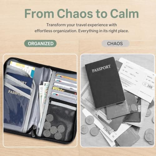 KIPTVO RFID Blocking Passport Holder Travel Wallet Document Organiser — view 3