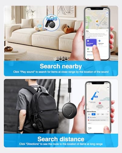 Smart Tracker Tag Item Finders - 2 Pack Smart Tag Bluetooth Key Finder Compatible with Apple Find My (IOS Only), GPS Trackers Devices for Wallets, Bike,Suitcases, Luggages, Bags, Tracking Device — view 3