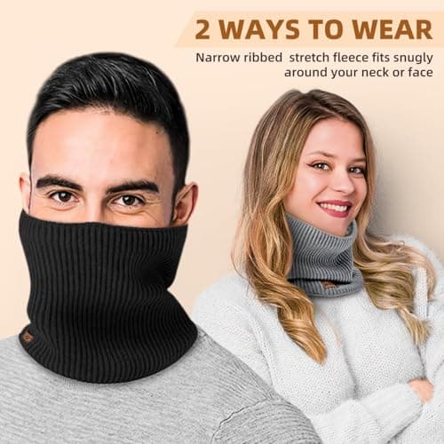 MSDC Neck Warmer Men 3 Pack,Snood for Women Thermal Thick Warm Fleece Lined Cold Weather,Neck Gaiters for Men Ski Face Mask Cover（Black,Navy,Grey） — view 4