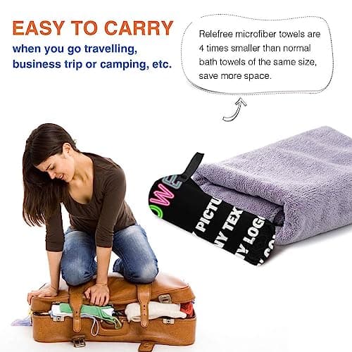 XIAYUEHUA Custom Beach Towel Personalized Beach Blanket with Image Text Logo Microfiber Beach Towels Quick Dry Towel for Travel Beach Pool Bath (Ultra-thin Model) — view 5