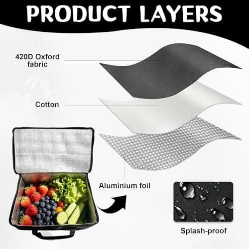 Yuaerbuo 40L Cool Bag, Cooler Bags, Picnic Bag Includes 15 Pcs Freezer Bags, Collapsible Cooler, Food Delivery Backpack, Cold Storage for Camping, Shopping, Family BBQ, Travel, and Barbecues — view 5