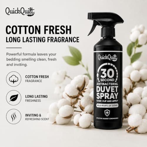 QuickQuilt - 30 Second Anti-bacterial Duvet Spray | Bedding Disinfectant and Sanitiser 500ml, Clear — view 6