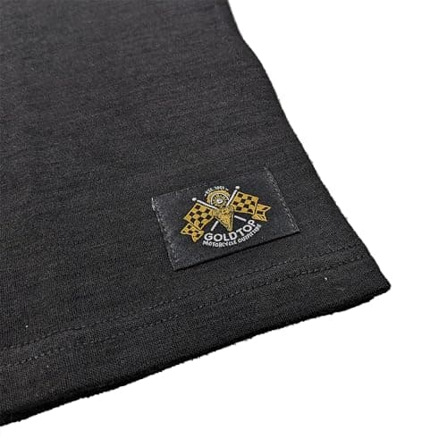 Goldtop Men's 100% Pure Merino Wool Zip Up Base Layer with Thumb Hole Cuffs - Long Sleeve Thermal T-Shirt (UK, Alpha, L, Regular, Regular, Black (Black Stitching)) — view 4