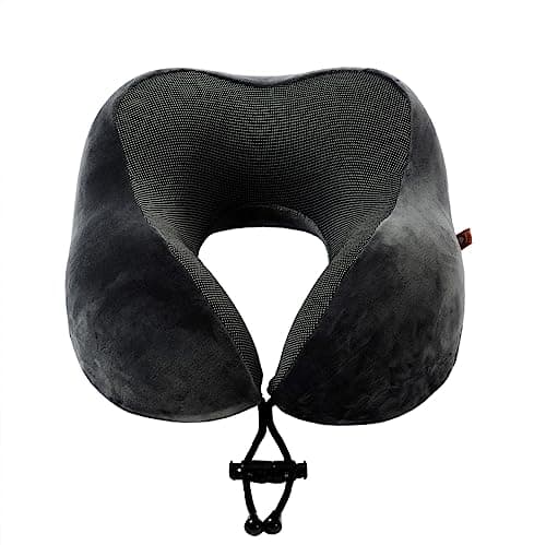 Makimoo Memory Foam Travel Pillow, Neck Pillow with 360-Degree Head Support, Comfortable and Lightweight, Ideal for Sleeping on Airplane, Car, Train, Bus and Home Use, Comes with Storage Bag (Grey) — view 2