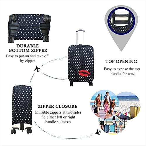 Explore Land Travel Luggage Cover Suitcase Protector Fits 18-22 Inch Luggage (Polkadot, S) — view 3