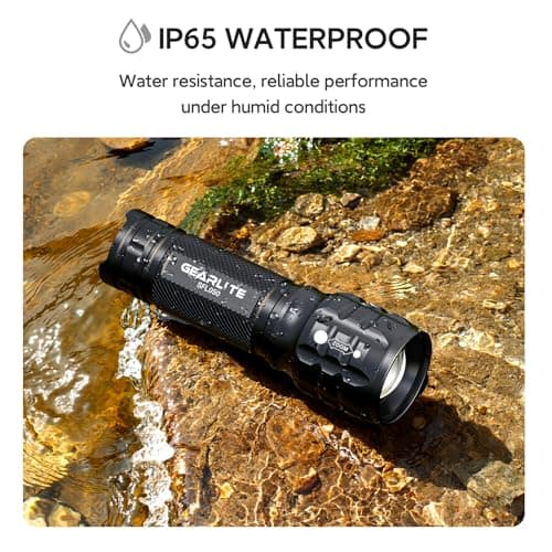 GEARLITE Rechargeable Torch, 2000LM Torches LED Super Bright Adjustable Focus, Waterproof Small Torch with 3 Lighting Modes, LED Torches for Dog Walking, Emergency, Power Cut, Gift for Dad Him — view 6