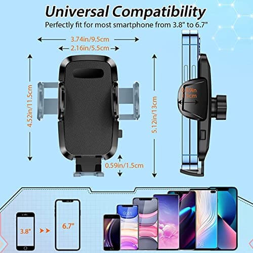 Hocerlu Car Phone Holder - Super Strong Sticky Suction, Silicone Shockproof, 360° Flexible View Adjustable - Universal Dashboard Windscreen Car Holder — view 6