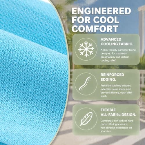 Cooling Towel for Neck, Reusable & Long Lasting Gel Cooling Neck Wrap(Blue） — view 5