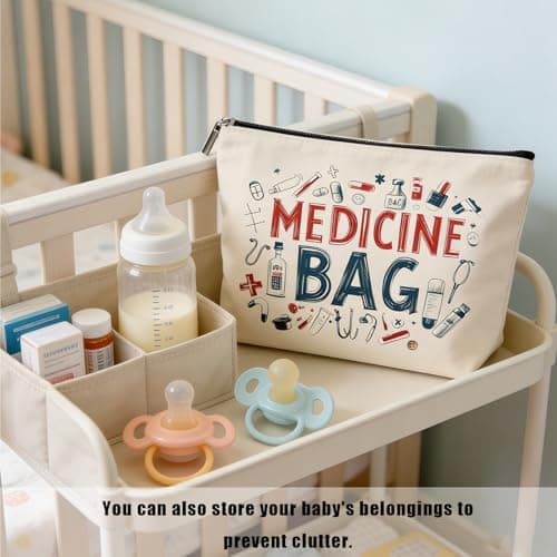 Medicine Bag,Portable Medicine Pouch Travel Essentials Pill Bag with Zipper — view 6